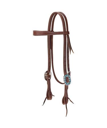 Weaver Leather Protack Turquoise Stones Slim Browband Headstall N/A N/A