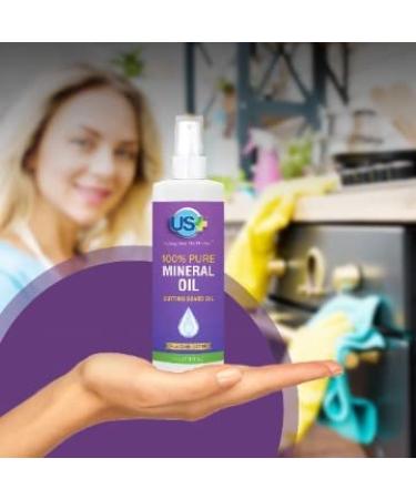 4oz US+ 100% Pure Mineral Oil Spray - Food-Grade for Cutting Boards, Butcher Blocks, Countertops & More - Buy Online on SooperMarket.com