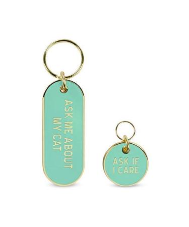 Genuine Fred Howligans - Cat/Kitten Collar Charm Keychain Set Ask Me About My Cat