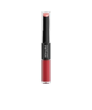 L'Or al Paris Infaillible 2-Step 501 Timeless Red lipstick for 24 hours of full lips with moisturizing lip care balm 6.0 milliliters 501 Timeless Red 5.7 g (1 Pack)
