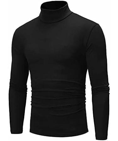 Men's Slim Fit Black Turtleneck Sweater | Casual Long Sleeve Top | Breathable & Cozy | Medium - Buy Online on SooperMarket.com