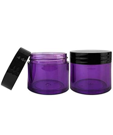 Buy Beauticom 6 Pieces Acrylic Round Clear Jars - Perfect for Creams Lotions Makeup Cosmetics & More - Purple Base with Black Lids - International Shipping Available - Buy Online on SooperMarket.com