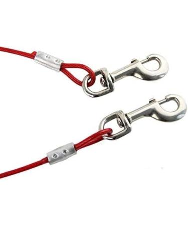 Tie Out Cable with Spiral Ground Stake - Heavy Duty Stake Sturdy and Secure - Outdoor Yard Camping Dog Leash Puppy Pet - Anchor Point with Spring Loaded Clip (16ft (5m)) - Buy Online on SooperMarket.com