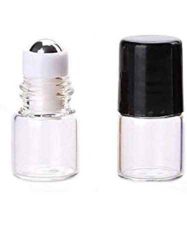 12 Pack 2ml Mini Clear Glass Roll-On Bottles - Refillable Essential Oil & Perfume Containers with Black Caps | Ideal for Cosmetics & Sampling - Buy Online on SooperMarket.com