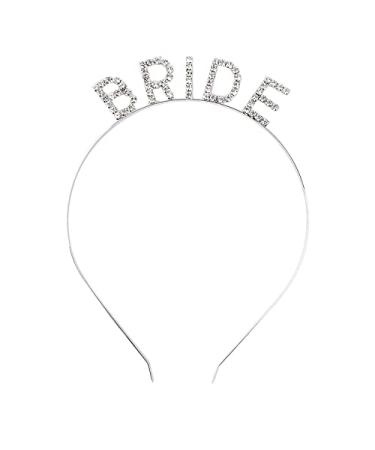 Bride Headband Bride To Be Headband Sparkly Rhinestone Bride Tiara Bride Crown Bridal Shower Headband Bachelorette Party Headband Glitter Bride Headpiece Hair Accessories for Women Girls Wedding Party