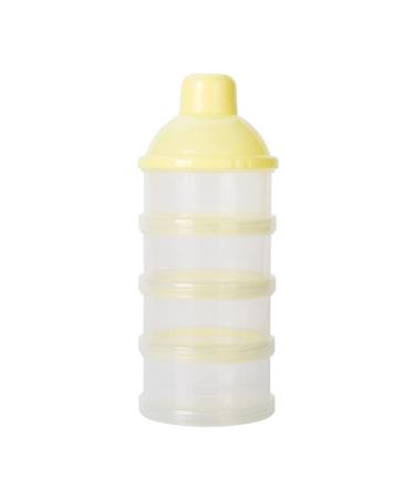 Uposao Portable Milk Powder Container Pot 4 Layer Milk Powder Formula Dispenser Container Food Snacks Dispenser Candy Storage Container Pot Box For Travel And Outdoor Activities Yellow