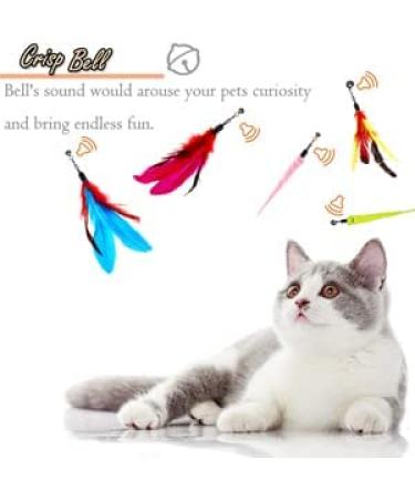 OODOSI Interactive Cat Wand Toy with 2 Poles & 9 Attachments - Fun Feather Toy for Indoor Kittens and Cats - Buy Online on SooperMarket.com