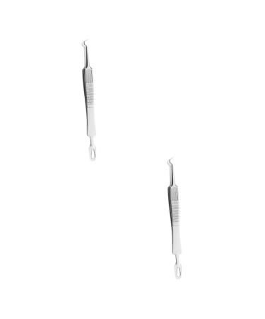 Baluue 6 Pcs Clip Blackhead Extraction Tool Kit Pimple Remover Pimple Extractor Silver Stainless Steel 1 count (Pack of 1)