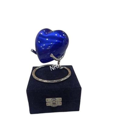 Blue Heart Keepsake Urn - Heart Cremation Urn for Ashes with Stand & Box - Mini Heart urn for Human Ashes - Honor Your Loved One with White Urn Heart Shaped - Perfect Small Urn for Adults & Infant