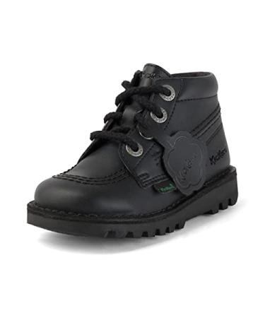 Kickers Kick Hi Vegan I Black Plant Based Leather School Shoes 11 Little Kid Black