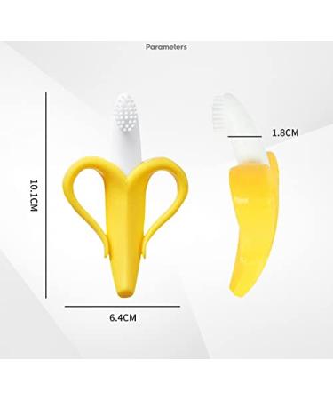 Organic BPA-Free Banana Teether for Baby Teething Relief | Soft Silicone Baby Toothbrush Toy | Soothes Sore Gums | Oral Hygiene for Infants & Toddlers - Buy Online on SooperMarket.com