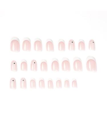 Buy Luvadeyo 24 Pcs Pressed False Nails - Pink & White Medium Long Glue-On Nails for Women & Girls - International Shipping Available - Buy Online on SooperMarket.com