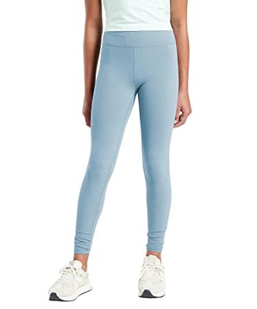 rrhss Girls High Rise Tight Casual Active Leggings Kids Gym Workout Yoga Pant Light Blue 9-10 Years