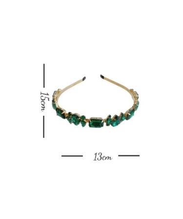 Teensery Alloy Rhinestone Headband - Sparkling Crystal Hairband for Women and Girls (Green) - Buy Online on SooperMarket.com
