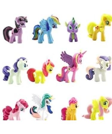 12PCS Unicorn Mini Figures Unicorn Cake Toppers Cake Decoration Mini Unicorn Figures Set for Boys Girls Birthday Party Babay Showers Celebration Supplies