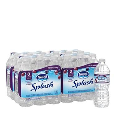 Splash Blast, Flavored Water Beverage, Acai Grape Flavor, 16.9 Fl Oz Plastic Bottles, 24 Pack