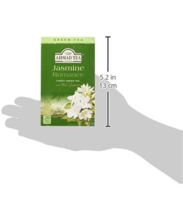 Ahmad Tea Jasmine Romance Green Tea with Jasmine Flowers - 20 Tea Bags (2g) - Ribbon Tea Bags - Pack of 1 - Buy Online on SooperMarket.com