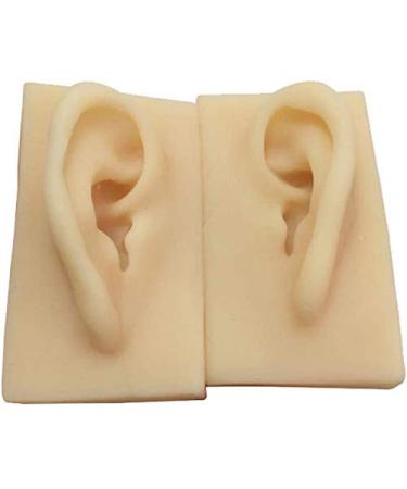 Silicone Ear Template - 1 Pair Silicone Ear Acupuncture Practical Model - Simulation Artificial Earmold Human Flexible Ear for Acupuncture