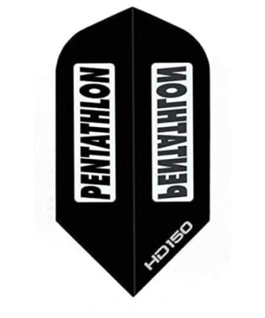 US Darts 3 Sets (9 Flights) Pentathlon HD150 Black Slim Dart Flights - 150 Micron