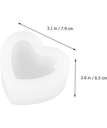 STOBOK 2pcs Love Mold Fondant Molds Silicone Soap Molds Heart Shape Silicone Heart De para Gelatinas Resin Silicone Molds Soap Silicone Molds Cake Heart-Shaped White Listing Silica Gel White 7.9x6.5cm - Buy Online on SooperMarket.com