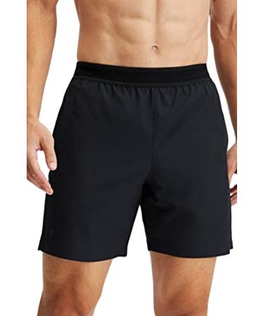 Fabletics Men's The Fundamental Short, Workout, Running, Training, Gym, Yoga, Ultra Lightweight, Athletic, Shorts 7" inseam Medium Black