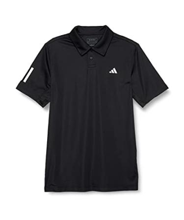 adidas Boys' Club Tennis 3-Stripes Polo Shirt Small Black