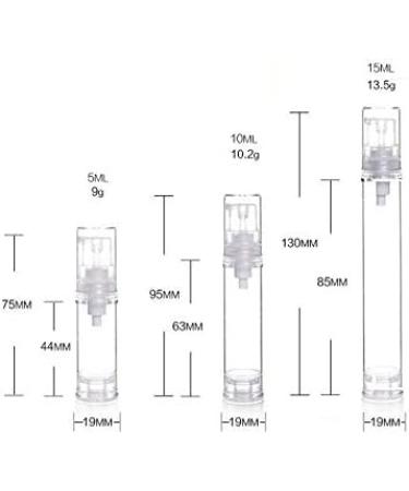 VASANA 12PCS 10ML / 0.34oz Empty Refillable Travel Bottles PS Plastic Airless Vacuum Pump Press Bottle Jar Pot Vial Container for Cosmetic Cream Lotion - Buy Online on SooperMarket.com