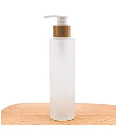 1PCS 150ml/5oz Frosted Glass Pump Bottles Empty Refillable Press Pump Bottle with Bamboo Pump Head Toiletries Storage Containers for Shampoo Essential Oils Shower Gel Hand Wash Lotion Dispenser - Buy Online on SooperMarket.com