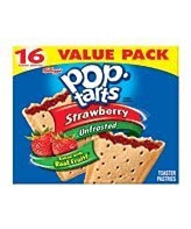 Pop-Tarts Strawberry Unfrosted Toaster Pastries 16 Toaster 29.3 OZ