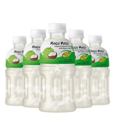 Mogu Mogu Coconut Flavoured Drink with NATA de Coco (Gotta Chew) | On the Go Drink | Jelly Texture | Refreshing Taste | No Added Preservatives and Colours | 320ml x 6 Bottles