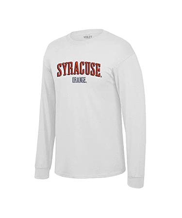 Venley NCAA University/College Crewneck Women/Mens Long Sleeve T-Shirt X-Large Syracuse Orange 4 - White