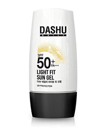 DASHU Daily Light Fit Sun Gel 1.69fl oz   Moisturizing sunscreen  For sensitive or acne-prone skin  SPF 50+/PA+++  UV Protection  No white-cast  Sensitive skin type  No greasy