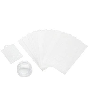 Silicone Nail Art Stamping Plates Manicure Stamping Plates Set with 1 Nail Art Stamper Scraper DIY Nail Art Image Stamp Tools