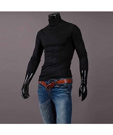 Men's Slim Fit Black Turtleneck Sweater | Casual Long Sleeve Top | Breathable & Cozy | Medium - Buy Online on SooperMarket.com