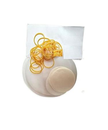 TRTO 1lb Jar 24Pcs Set Jam Pot Covers Wax Discs Add Labels Covers Easy To Use and Cleans