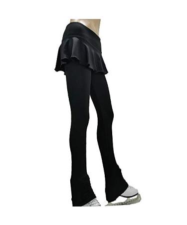 UniqGarb Ice Skating Skirtpants Polartec Thermal Uni27 Black Skating Skirtpants Child M (8-10) Warm Polar Fleece