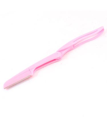 Ruilogod Women Pink Nonlip Handle Cosmetic Tool Eyebrow Razor Shaper Trimmer