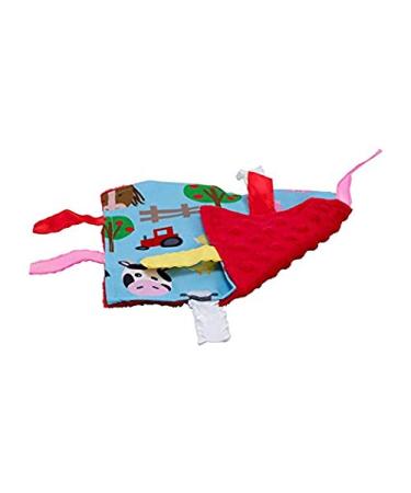Farm Friends Baby Sensory Crinkle & Teething Square Lovey | 8x8 Inch | Closed Ribbon Tags | Cognitive, Social & Emotional Development - Buy Online on SooperMarket.com