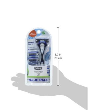 Schick Hydro 3 Razor for Men Value Pack - 4 Razor Blade Refills - Hydrating Formula - 4 Count - Buy Online on SooperMarket.com