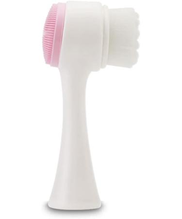 Gymqian Manual Facial Cleansing Brush - 2 in 1 Exfoliating Silicone Pad & Nylon Bristles for Cosmetic Removal - Pink, Non-Electric Dual Brush - Buy Online on SooperMarket.com