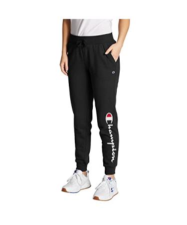 Champion Women's Powerblend Fleece Joggers, Jogger Sweatpants for Women, 29" Medium Black (Retired)