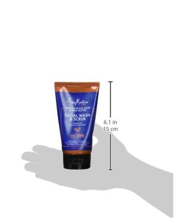 SheaMoisture Men Facial Wash & Scrub | African Black Soap & Shea Butter 4 fl oz - Buy Online on SooperMarket.com