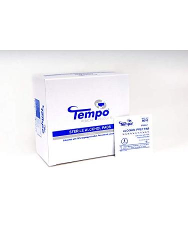 Tempo Sterile Alcohol Pad Swabs - 200 small wipes per box