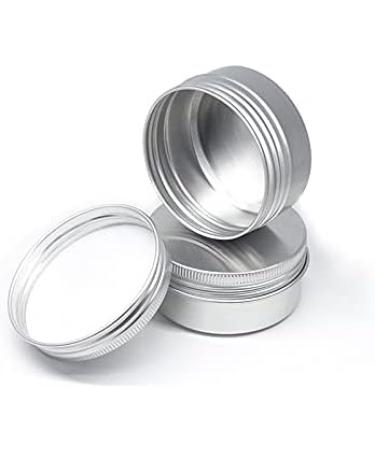 Buy 24-Piece 50ml Silver Aluminum Screw Cap Containers - Perfect for Cosmetics & Creams | Eco-Friendly Storage Solution - Buy Online on SooperMarket.com