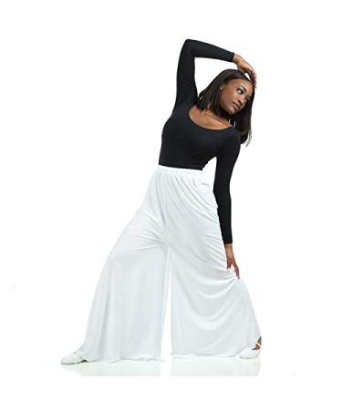 Danzcue Womens Celebration of Spirit Palazzo Pant 2X White