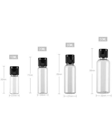 12 x 10ml Empty Plastic Bottles with Flip-Top Lid - Ideal for Softener Water Shower Gel & Emulsion - Black Lid - Buy Online on SooperMarket.com