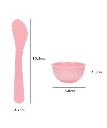 9 Pieces Mini Plastic Facial Mask Mixing Bowl Set - DIY Skincare Tool Kit with Stirring Spatula | Perfect for Home Beauty & Salon Use - Pink - Buy Online on SooperMarket.com