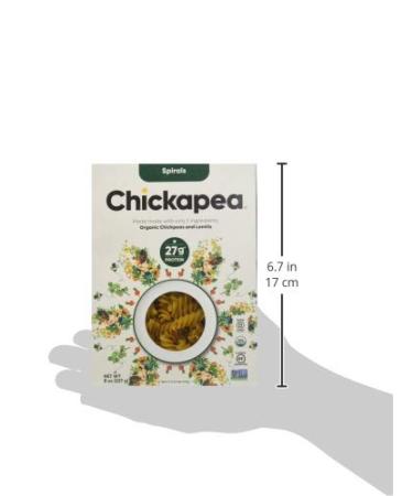 Chickapea Organic Chickpea & Red Lentil Pasta Spirals - Gluten-Free, Vegan, High Protein - 8 oz - Buy Online on SooperMarket.com