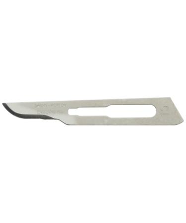 Swann-Morton 0205 Carbon Steel Surgical Scalpel Blade Sterile Size #15 Individual Foil Pack 100 Count 15 EU