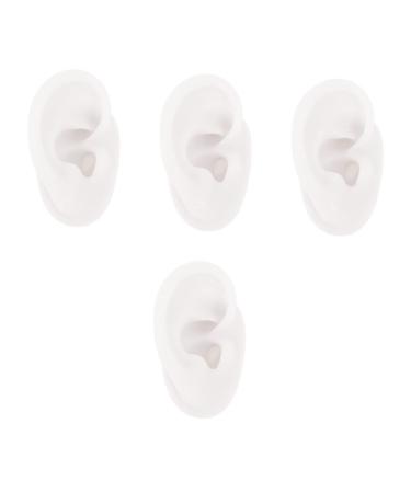 PLAFOPE 4pcs Artificial Ear Mold Maniquine Human Ear Anatomy Model Silicone Model Body Parts Ear Piercing Model Fake Silicone Ear Silicone Ear Mold Jewelry Ear Model Sample Body Whitex4pcs 1 Count (Pack of 1)